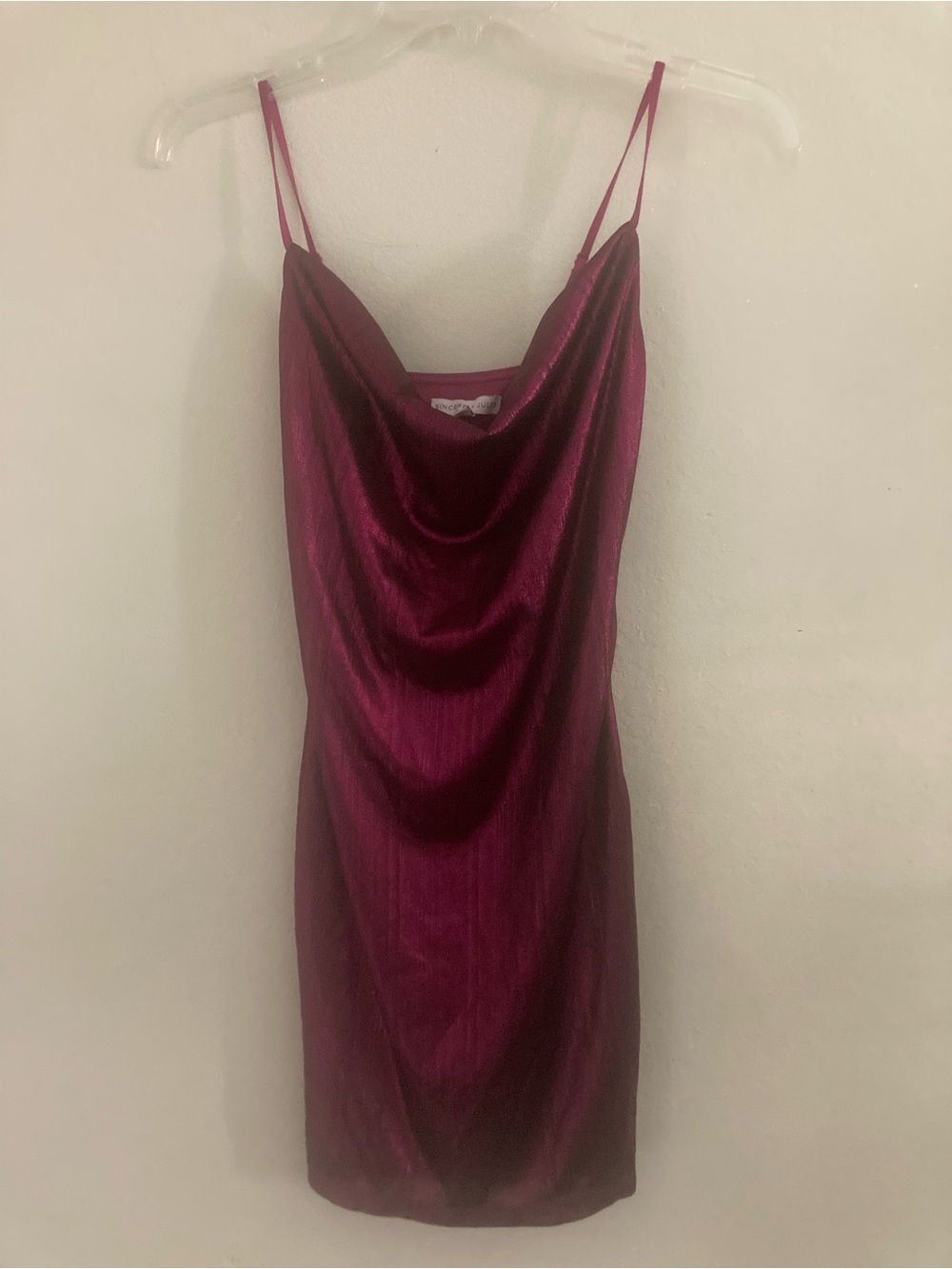 Sincerely Jules Magenta Cowl Neck Slip Dress